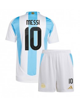 Detské Futbalové oblečenie Argentína Lionel Messi #10 Copa America 2024 Krátky Rukáv - Domáci (+ trenírky)